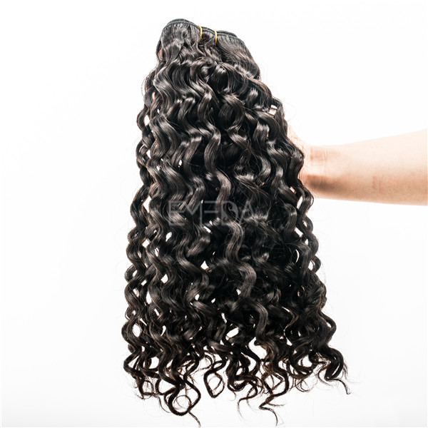 Grade 7A indian deep curly black people hair extensions YJ52